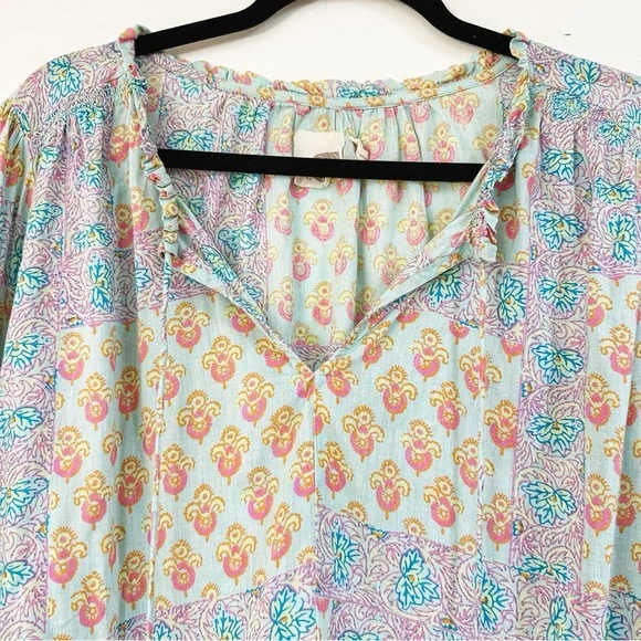 Anthropologie Lilka Sweetest Dreams Bell Sleeve Top Size Medium - Picture 4 of 9